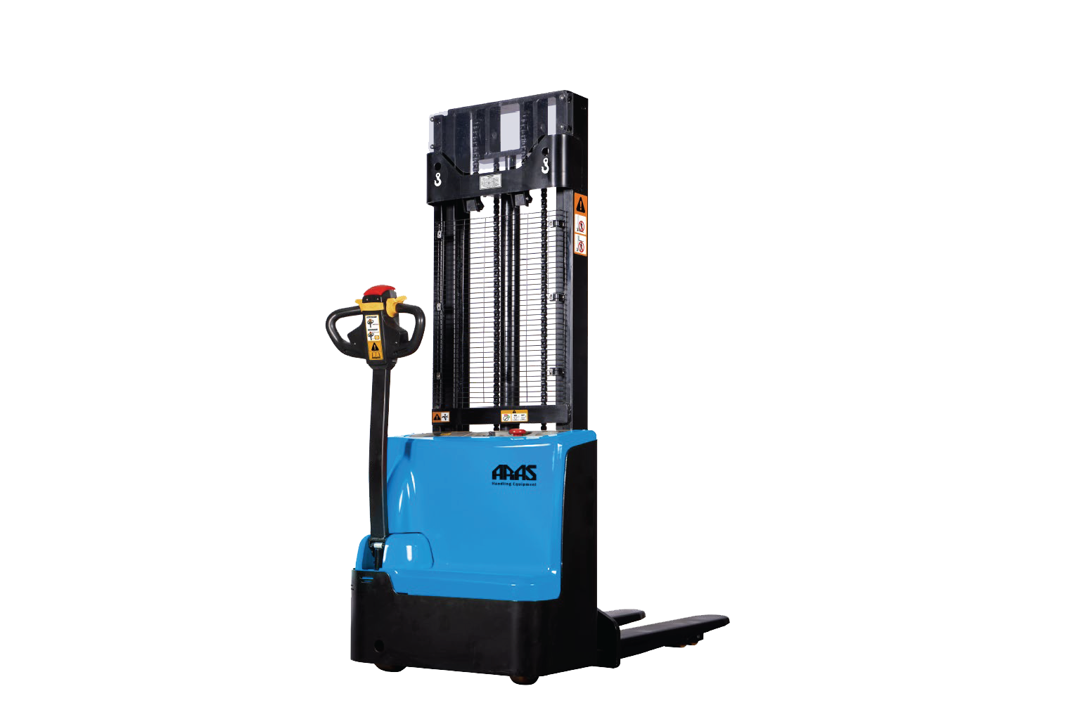 ARAS electric pedestrian stacker, a walk-behind stacker for Qatar warehouse aisles